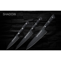 Набор из 3 ножей "Samura SHADOW" с покрытием Black-coating (11,23, 85) Набор из 3 ножей "Samura SHADOW" с покрытием Black-coating (11,23, 85)
