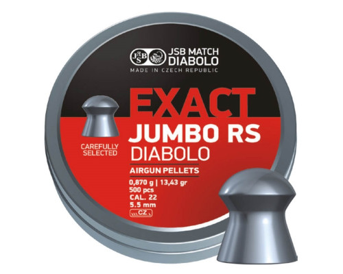 Пули JSB Exact Jumbo RS Diabolo 5,5 мм, 0,87 грамм, 500 штук
